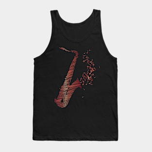 Creative Saxophone Art - Red Mix Tank Top